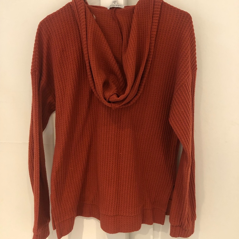NanaMacs rust color hooded sweater